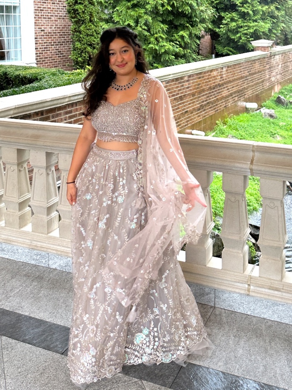 Silvery Grey Indian lehenga